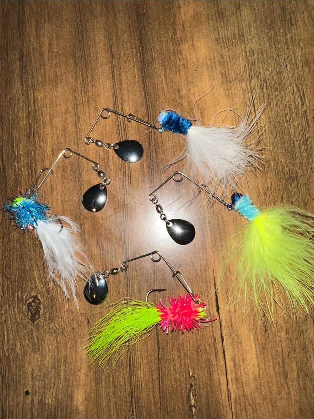 Crappie Spinners Jigs-Handmade set of 4 Fishing Lures